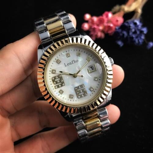 Fashion Ladies Clock Gold Silver Stainless Steel Quartz Watch Diamond Women Watches