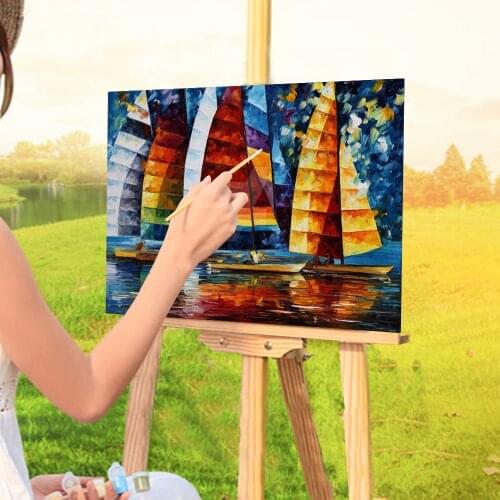 Sea Regatta DIY Painting By Numbers Kit Oil Paints 50*70 Canvas Painting Home Decor Children Handicraft Wall Art Drawing