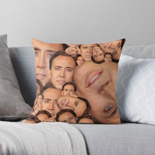 Nicolas Cage Collage Throw Pillow Cushion Cover Polyester throw pillows case on sofa home living room car seat decor 45x45cm