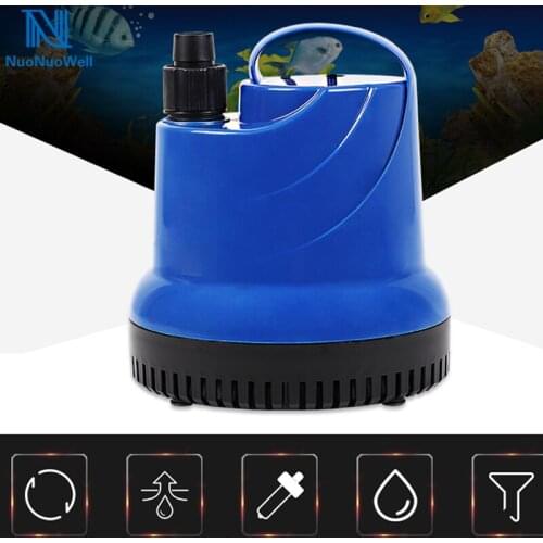 NuoNuonuowell 15W-80W Submersible Pump Water Hydroponic Pump Fish Tank Ultra-Quiet Aquarium Lift Bottom Suction Pump