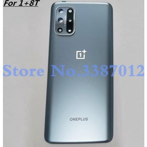 Original For OnePlus 8T Oneplus8T Back Battery Cover Door Rear Glass 1+8T Housing Case With Glue