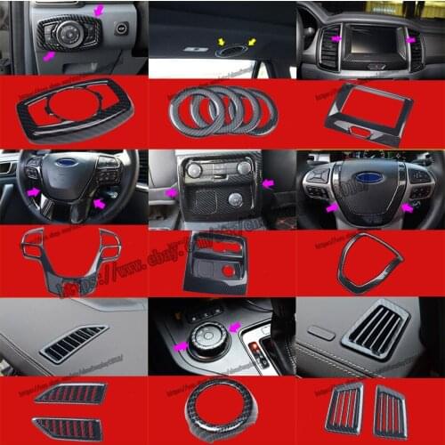 Ford Everest 2016 2017 2018 2019 Carbon fiber style Interior Air outlet decoration Covers Trim