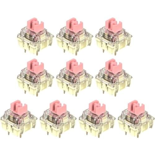 C1FB 10Pcs Rose Gold Switches Linear Switches Compatible for MX Mechanical Keyboard Switch 3pins 37g Switches 10pcs TTC