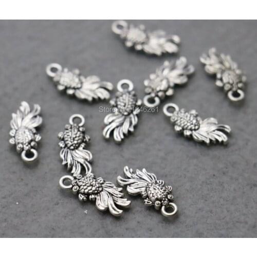 10PCS 18*8mm fish Pendant Hardware Fittings for Accessory Silver-plate DIY beads Fashion Jewelry Making Design Pendant 18*8mm