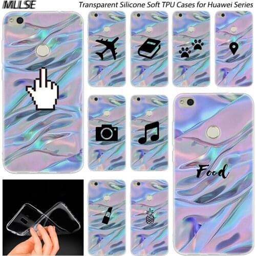 Hot rainbow iridescent art Silicone Case for Huawei NOVA 3 3i 4 Honor 7A Pro 7S 6X 7X 8X 8 9 10 Lite Play View 20