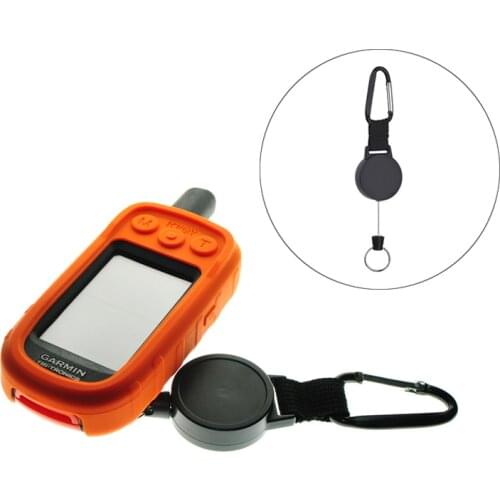 Silicone Protect Case Cover Skin + Retractable Stainless Cable Holder for Garmin Alpha100 Alpha 100