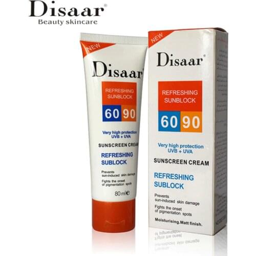 Disaar Sunscreen Cream Spf 90 ++ Moisturizing Skin Protect Sunblock 80g Face Care Prevents Skin Damage, Remove Pigmention Spots