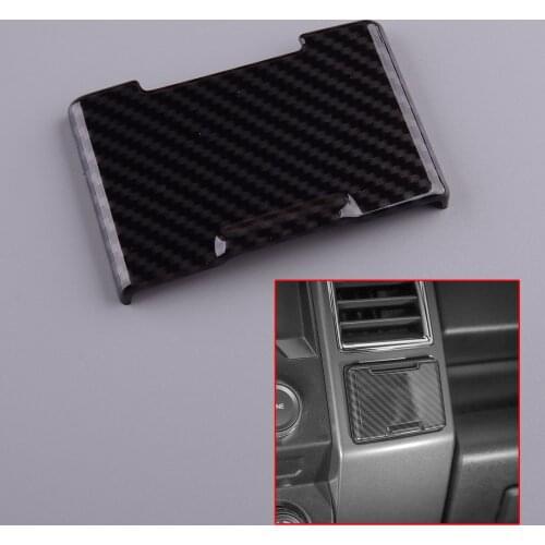 Carbon Fiber Style Black Plastic Car Center Console Power Outlet Socket Panel Cover Cap Trim Fit for Ford F150 2015 2016 2017