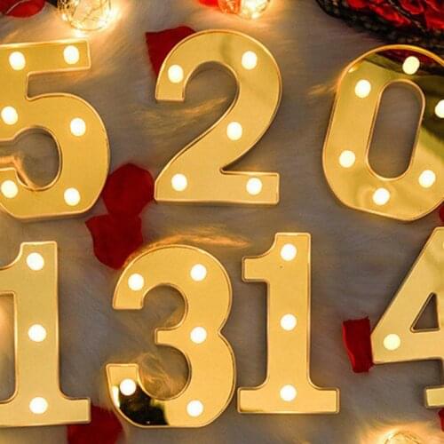 16CM LED Digital Creative Light Night Light 0-9 Digital Number Marriage Proposal Birthday AAA Battery Romantic Decoration Light