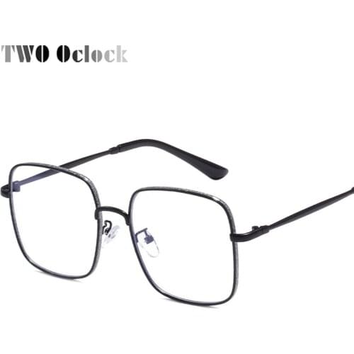 TWO Oclock Big Square Glasses Frame Women Fashion Optical 2020 Brand Eyeglasses Frames For Woman Anti Blue Glasses W9091