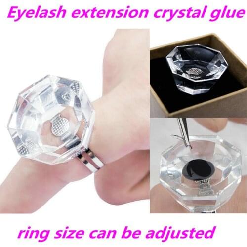 1pc False eyelash glue ring, crystal glue cup Eyelash extension tattoo Cup, glue tray