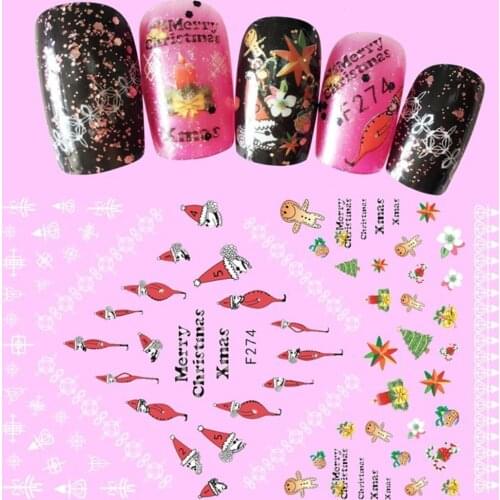 10pcs Christmas Snowflake Gifts Flower Star DIY Nails Sticker Nail Art Decal