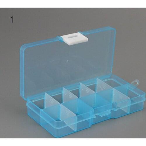 10 Slots Plastic Jewelry Necklace Clear Storage Box Case Clip Holder Desk Clip Holder