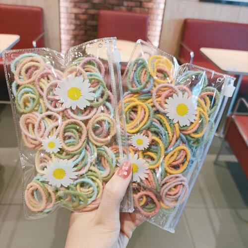 100Pcs Girls Colorful Hair Ring, Does Not Hurt Hair Rubber Band, Hair Rope, Childrens Hair Accessories,girl Hair Rope Headdress