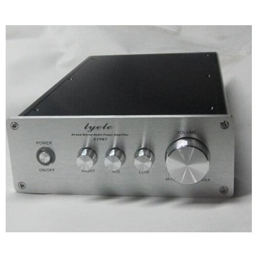 190*310*70MM 1907 aluminum brushed power amplifier chassis with tones front panel amplifier shell DIY chassis aluminum chassis