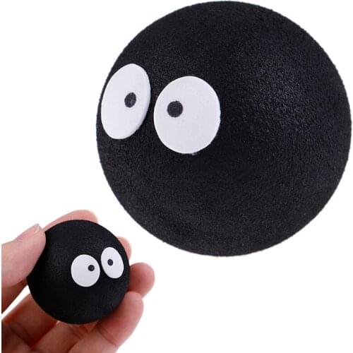 1x Black Face Coal Briquettes Ball Car Antenna Pen Topper Aerial Ball Decor Toy Popular
