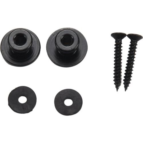 2Pcs Mushroom Head Guitar Strap Buttons Strap for Electric Acoustic Guitar Bass Parts,Black