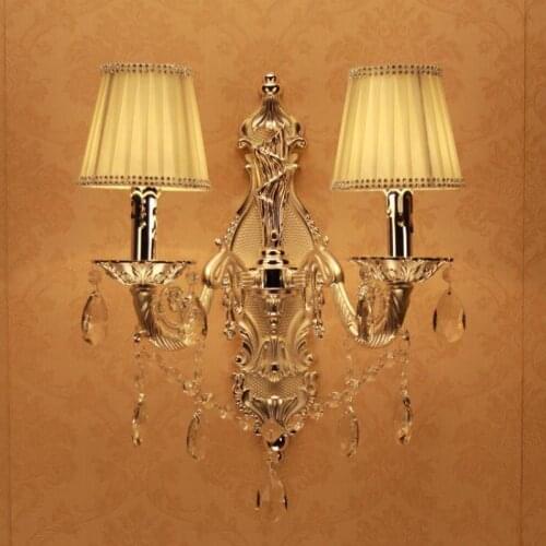 2 arm Stair new arrival Crystal Wall Lamp Bedroom Study European Style Candle Wall light Corridor Lamps Living Room wall fixture