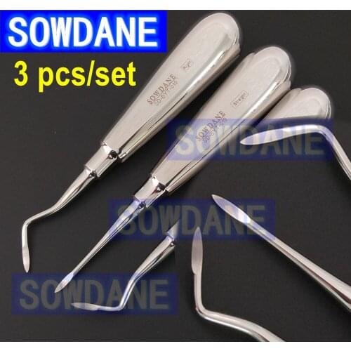 3 pcs Dental Minimally Invasive Tooth Extraction Elvator Stainless Steel Dental Elevator Oral Tooth Loosening Root Extraction