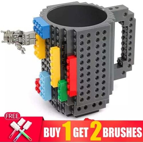 360ml Cute Lego Compatible Personalized Mugs My Kitchen Items White Coffee Milk Tumbler Cup Juice Children Travel Tea Mug Cups