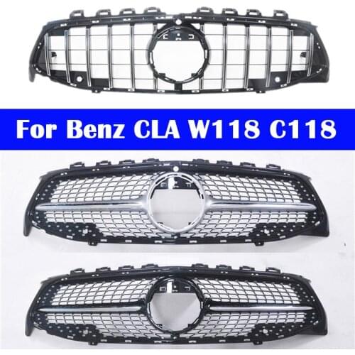 ABS Center Grill Diamond GT Front Bumper Vertical Bar For Mercedes-Benz CLA W118 C118 2020 Car Styling Middle Grille