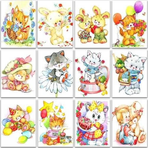 5D DIY Diamond Painting art animals flowers Cat rabbit Love Full Square&Round Diamond mosaic embroidery Cross stitch home decor