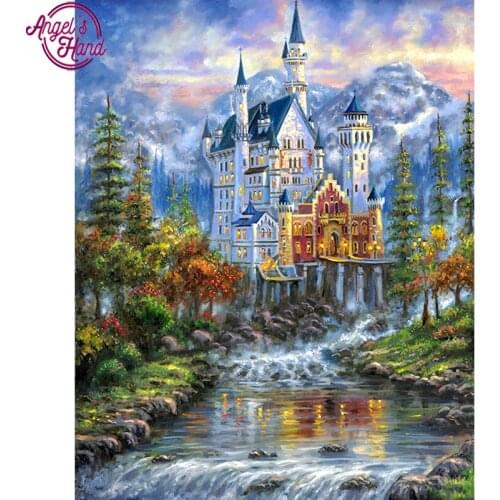 Full square drill diamond embroidery Forest Castle 5d diy diamond painting Cross Stitch Rhinestone mosaic decoration