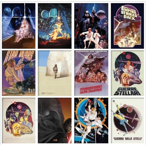 Disney 5d Diy Full Drill Diamond Painting Marvel New Hope Movie Retro Poster Diamond Mosaic Embroidery Cross Stitch Home Decor