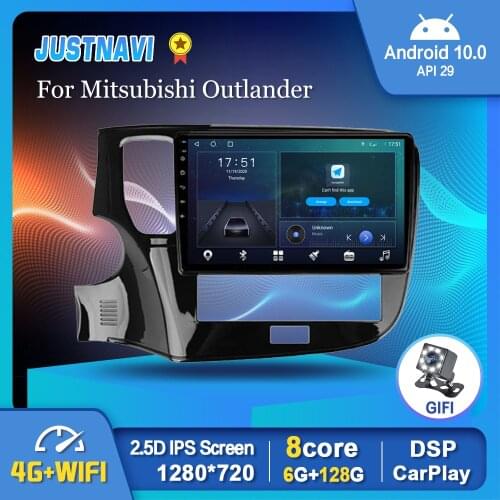 JUSTNAVI Android 10.0 Car Radio For Mitsubishi Outlander 2018 2019 2020 2021 Carplay Auto Radio Navi GPS WiFi 4G DPS No 2Din DVD