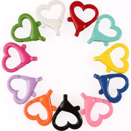 5pc/lot Heart shape Keychains Lobster Clasps Hooks Key Chain Key Rings for DIY Trinkets Pom Pom Keychain Jewelry Findings