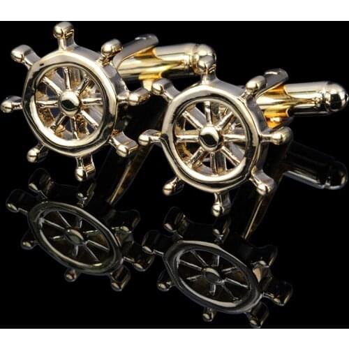HYX Luxury Golden Anchor cufflinks for mens Brand 5 Pairs cuff buttons cuff links High Quality Silvery abotoaduras Jewelry