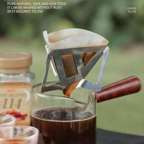 Coffee drip holder outdoor camping portable stainless steel folding funnel filter cup coffee stove coffee ground filter