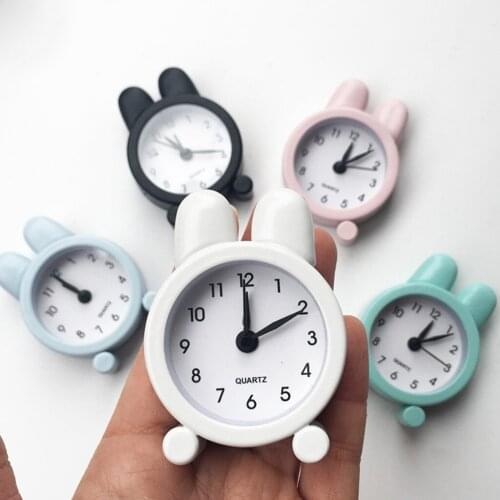 Cute Mini Clock Creative Students Amecor Decoration Metal Small Alarm Clock Electronic Trip Kids Room Home Desktop Decor Clock