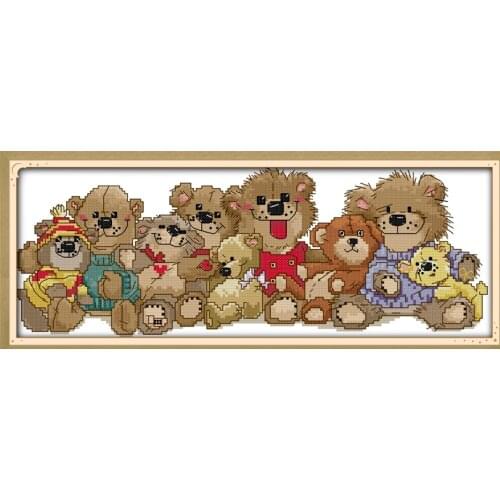 Joy sunday cartoon style Baby bears free counted cross stitch christmas design handwork embroidery kits for craft gifts