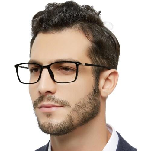 Eyeglasses Reading Glasses Men Transparent Computer Eyewear Magnifying Square Blue Light Blocking Spectacles Frame MARE AZZURO