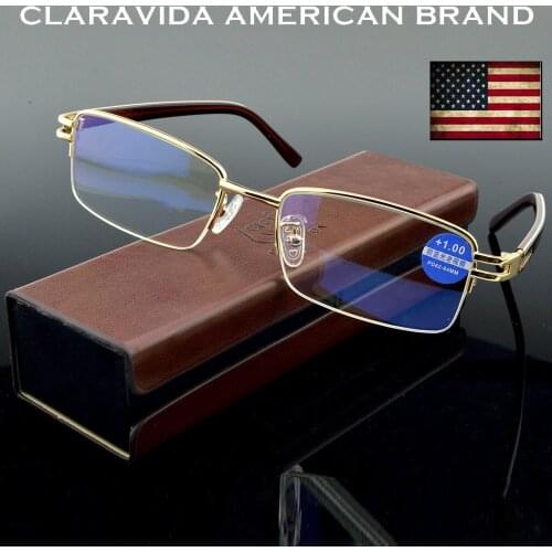 Titanium Alloy Men Ultralight Business Luxury Reading Glasses +0.75 +1.00 +1.25 +1.5 +1.75 +2.00 +2.25 +2.5 +2.75 +3 to +4