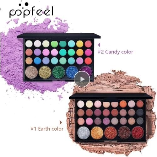 POPFEEL Glitter Eyeshadow Galaxy Palette Natural Makeup Eye Shadow Bright Warm Eye Cosmetic Glam Eyeshadow Base Nude Makeup TSLM