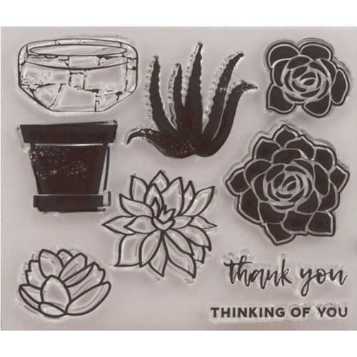 Clear Stamps Scrapbooking Rubber Stamp Handmade DIY Decoration Craft Supplies Stamps for Card Making Potted Plant Series 2021