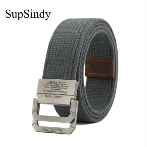 SupSindy men&women canvas belt Alloy buckle Double ring cotton military belt Army tactical belts for Men best quality Male strap