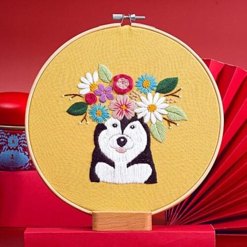 Drawings Cross Stitch Embroidery Cloth DIY Needlework Kits Pet Pattern