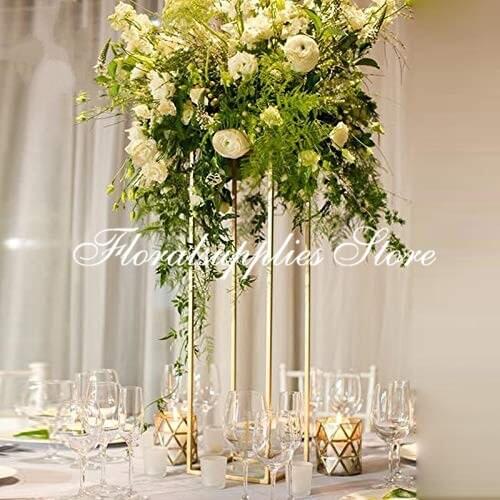 Wedding Metal Gold Color Flower Vase Column Stand for Wedding Centerpiece Decoration 10pcs/lot