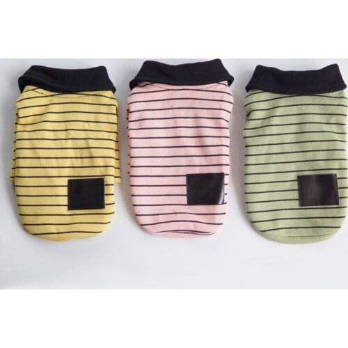 Warm Pet Dog T-shirt Clothes Autumn Winter Striped Pet Sweatshirt for Small Medium Dogs Pet Chihuahua French Bulldog Clothing