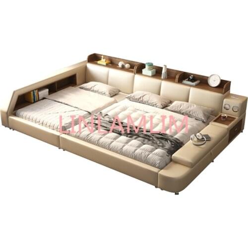 Smart bed frame camas bedroom set кровать двуспальная lit beds سرير muebles de dormitorio мебель cama de casa Parent-child bed
