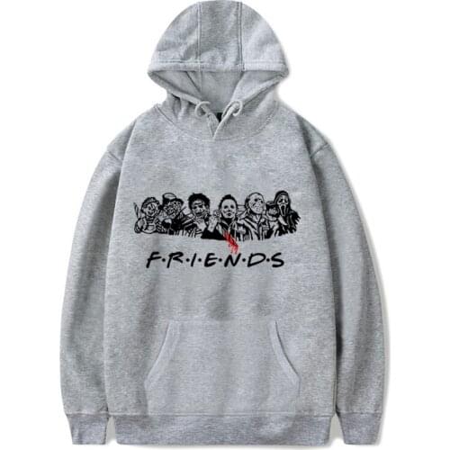 Horror Movie Print Hoodies Women Graphic Top Ullzang Cute Kawaii Cartoon Harajuku Sweatshirts Horror Movie Pattern Girls Tops