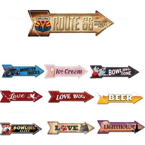 Love Arrow Sign Indoor/Outdoor Direction Arrow Wall Plaque Funny Home Decor Tiki Bar Plaque for Garages Bedroom Offices Tin Sign