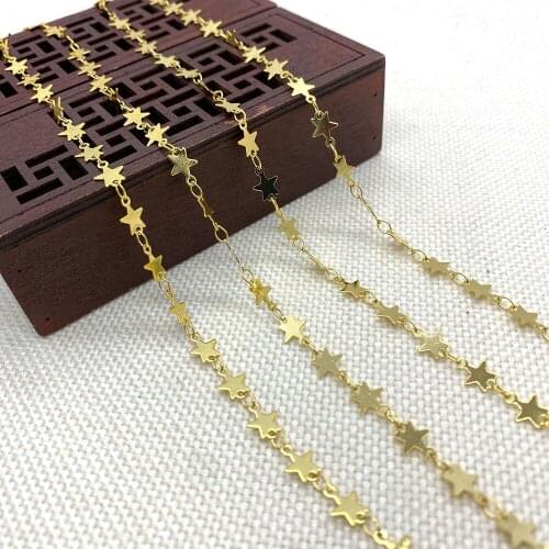 1 Meter Stainless Steel Gold Handmade Chain Star Shape Jewelry, Used To Make DIY Bracelets, Necklaces, Anklet Accessories