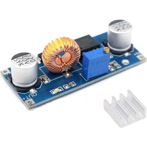 1PCS 5A XL4015 DC-DC 4-38V to 1.25-36V 24V 12V 9V 5V Step Down Adjustable Power Supply Module LED Lithium Charger With Heat Sink