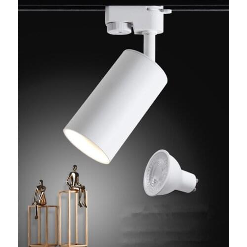 10pc 7W 10W LED Track Light GU10 Rail Spotlights Lamp Leds Tracking Fixture Spot Lights Bulb for Store Shop Showroom Adjustable