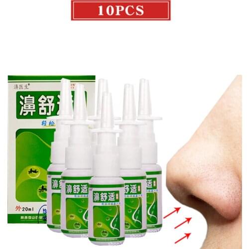 10PCS Rhinitis Spray Sinusitis Nasal Congestion Itchy Allergic Nose Health Care Medicine