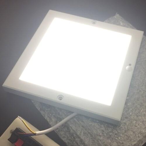 18mm THK Quadrate 22cmx22cm PIR LED Ultrathin Ceiling Panel Light Motion Detection Surface Mounted Panel